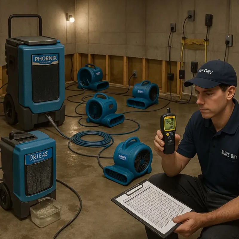 Structural Drying and Dehumidification process in Floydada, TX
